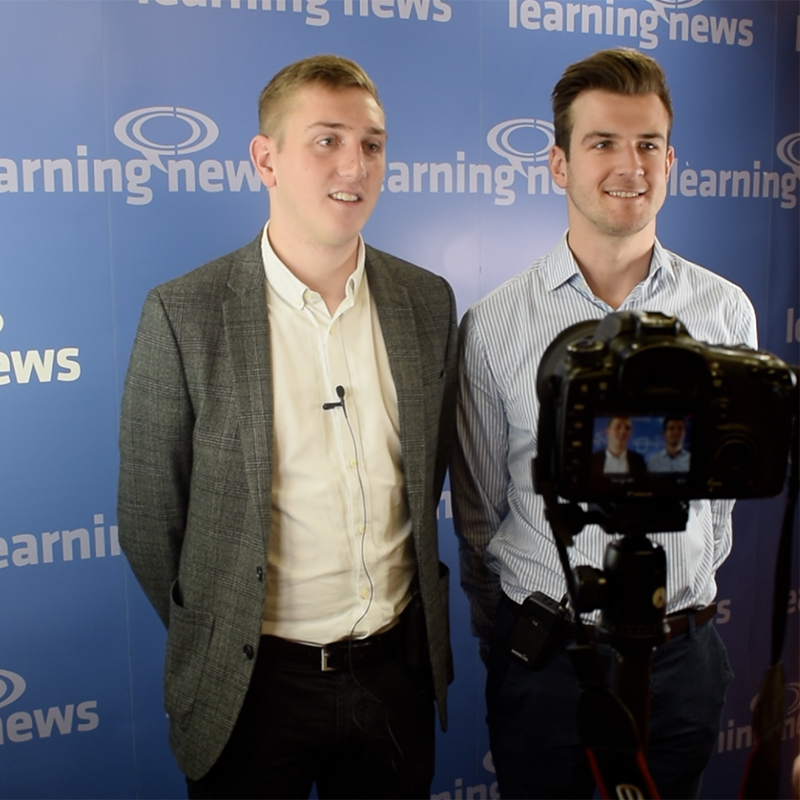Tom Beale and Will Towse, Thrive Learning, talking with Learning News at World of Learning 2018